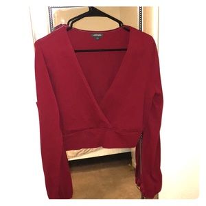 Wild fable red long sleeve crop top